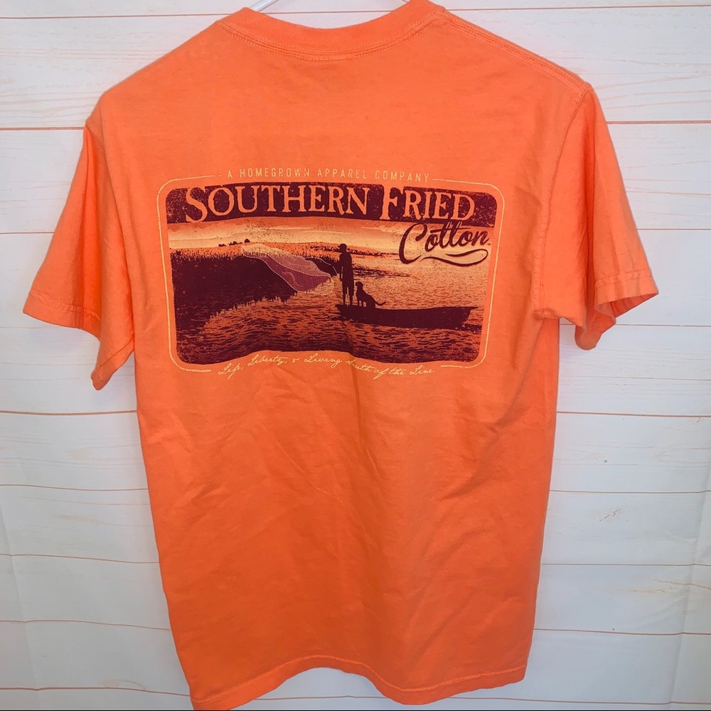 NWT Southern Fried Cotton T-Shirt Fishing Pocket